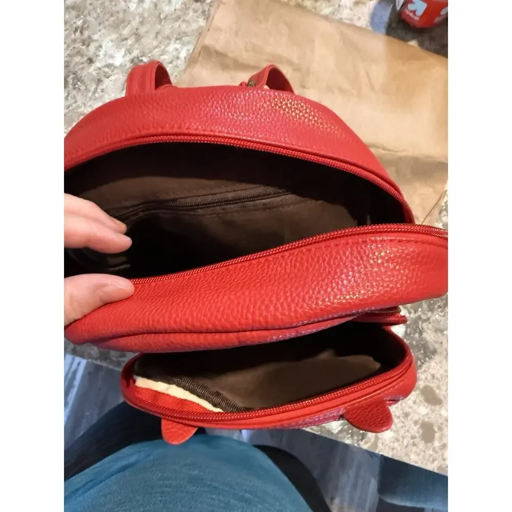 NEW Fox‎ Backpack, orange, mini, purse, leather like, lined